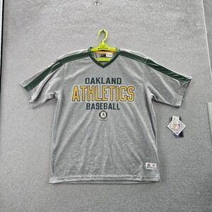 Oakland Athletics Men Shirt L Gray VF Activewear True Fan Logo Graphic Print NWT